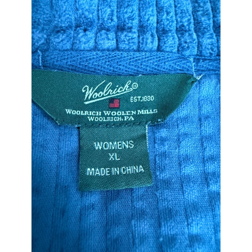 Woolrich Womens XL Blue Corduroy Full Zip Jacket 2291 Dark Bluebell Cotton - Picture 4 of 7